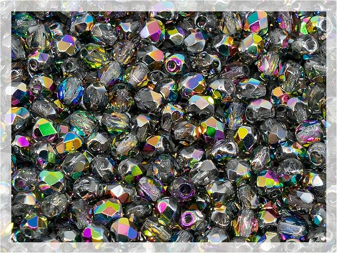 275 pcs Set of Czech Faceted Glass Beads, Fire-Polished Round Crystal Vitrail - - Image 7