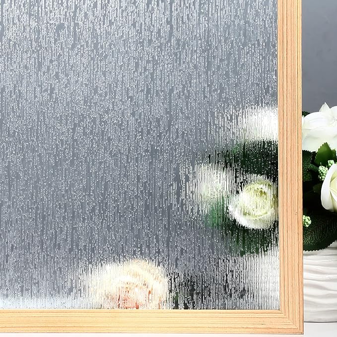 VELIMAX Rain Glass Window Film Privacy Static Window Clings Decorative Glass by VELIMAX