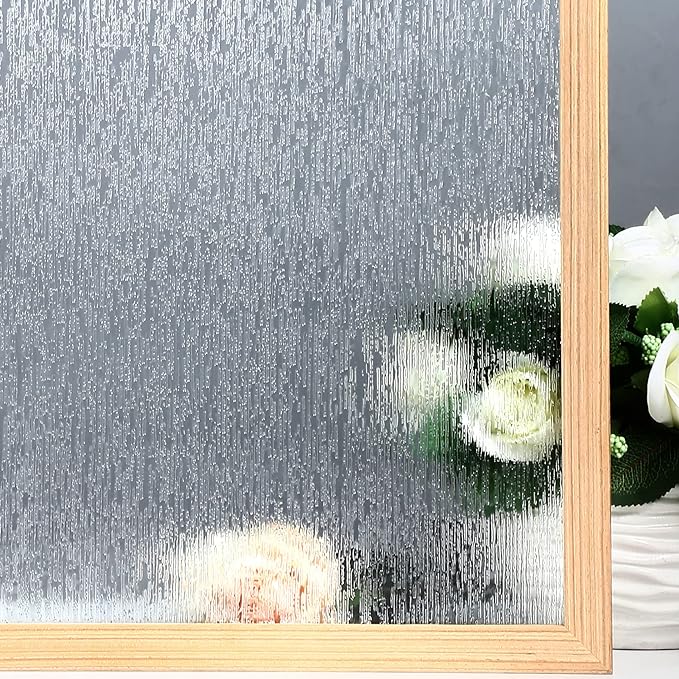 VELIMAX Rain Glass Window Film Privacy Static Window Clings Decorative Glass by VELIMAX