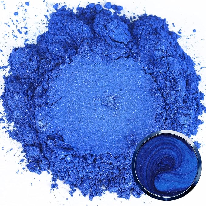 Matio Blue Mica Powder for Epoxy Resin, 1.8oz/ 50g Pearlescent Effect Mica - Image 2
