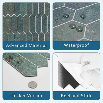 SUNWINGS Backsplash Tile for Kitchen Peel and Stick, Stone Composite Self - Image 3