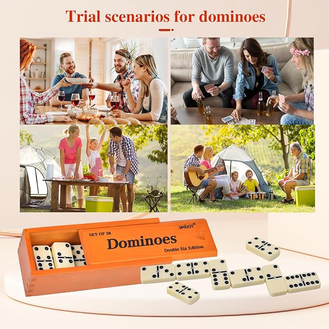 Smilejoy Dominos Set for Adults -Jumbo Size Dominoes Double Six Edition- - Image 8
