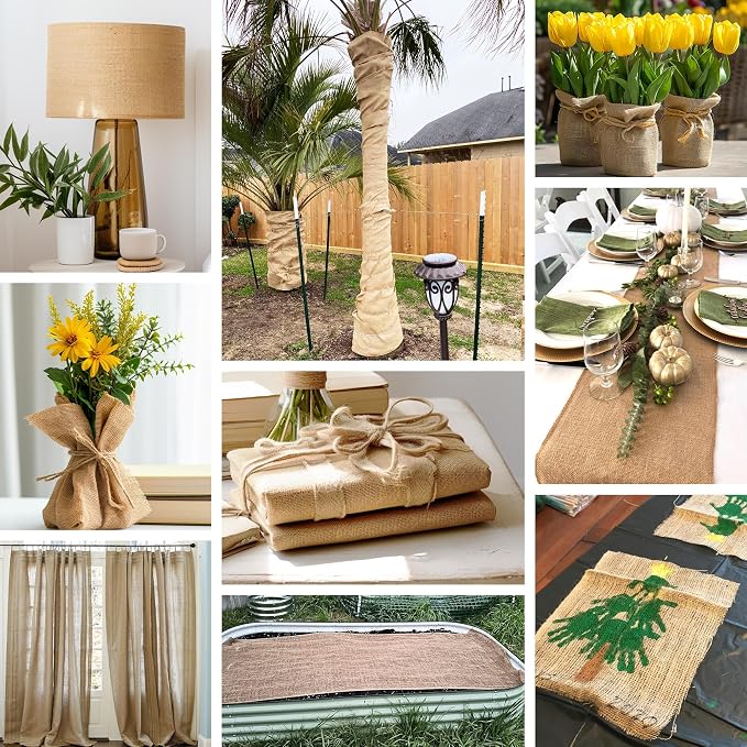 40“ x 80/160 Feet Burlap Roll Multipurpose Burlap Tree Wrap High Density Jute - Image 2