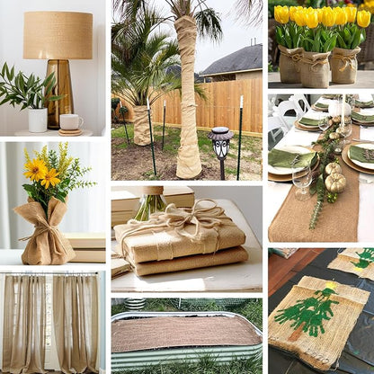 40“ x 80/160 Feet Burlap Roll Multipurpose Burlap Tree Wrap High Density Jute - Image 2