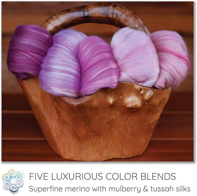 Merino Silk Luxe Tonal Designer Blend. Superfine Merino, Tussah Silk. Top Roving - Image 3