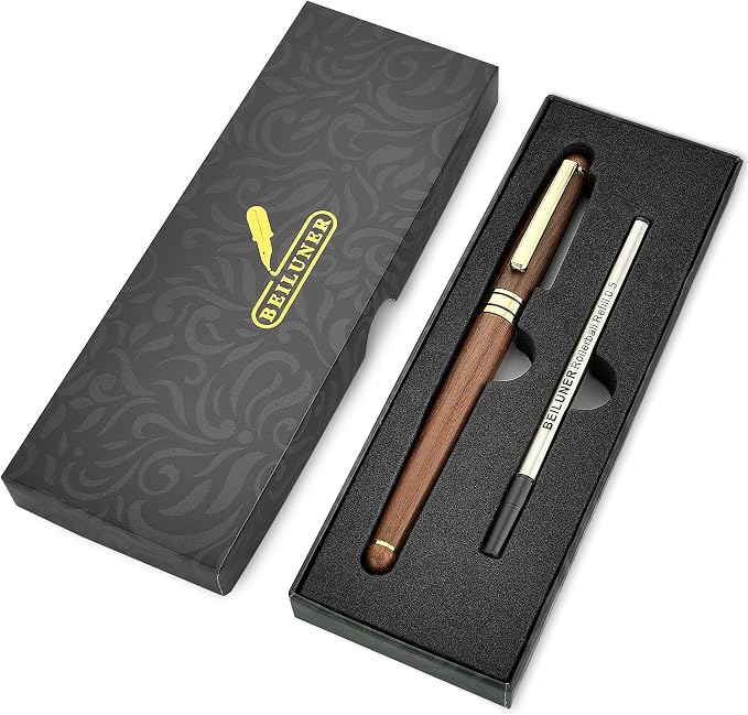 BEILUNER Luxury Personalized Wood Ballpoint Pen Writing Set, Walnut-Elegant - Image 9