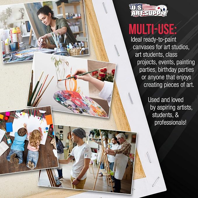U.S. Art Supply X-Large Stretched Canvas - Image 5