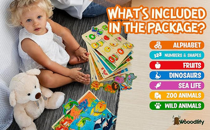 7 Pack Wooden Puzzles for Toddlers 2 3 4 5 Years Old - Image 7