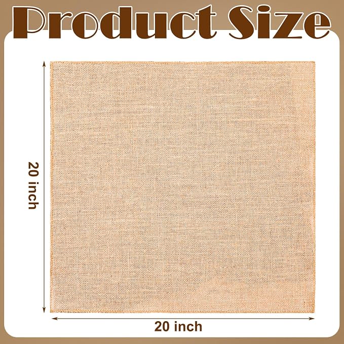 Preboun 5 Pcs Burlap Squares Multipurpose Natural Burlap Placemats Bulk - Image 5