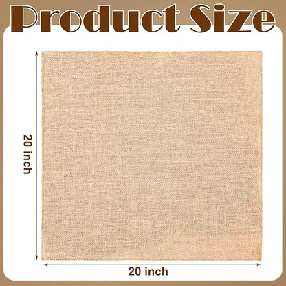 Preboun 5 Pcs Burlap Squares Multipurpose Natural Burlap Placemats Bulk - Image 5