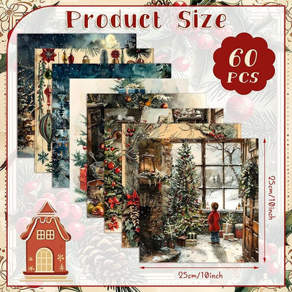 Ganeen 60 Pcs 10 x 10 Inch Vintage Christmas Quilting Fabric Squares Nutcracker - Image 2