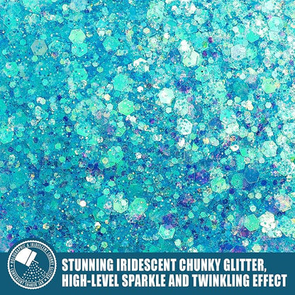 Estanoite Iridescent Chunky Glitter, 160G/5.64OZ Glitter, Mixed Fine & Chunky - Image 2