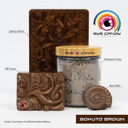 Eye Candy Mica Powder Pigment “Bokuto Brown” Multipurpose DIY Arts and Crafts - Image 2