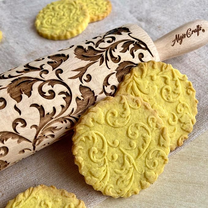 ROYAL Rolling pin Wooden engraved rolling pin by ALGISCRAFTS