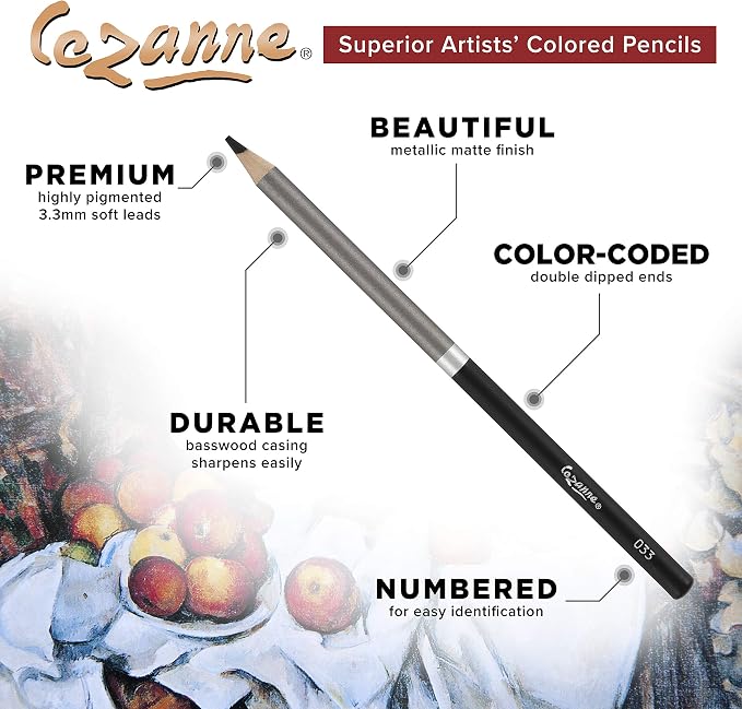 Creative Mark Cezanne Premium Colored Pencils Black Set of 12 - Image 3