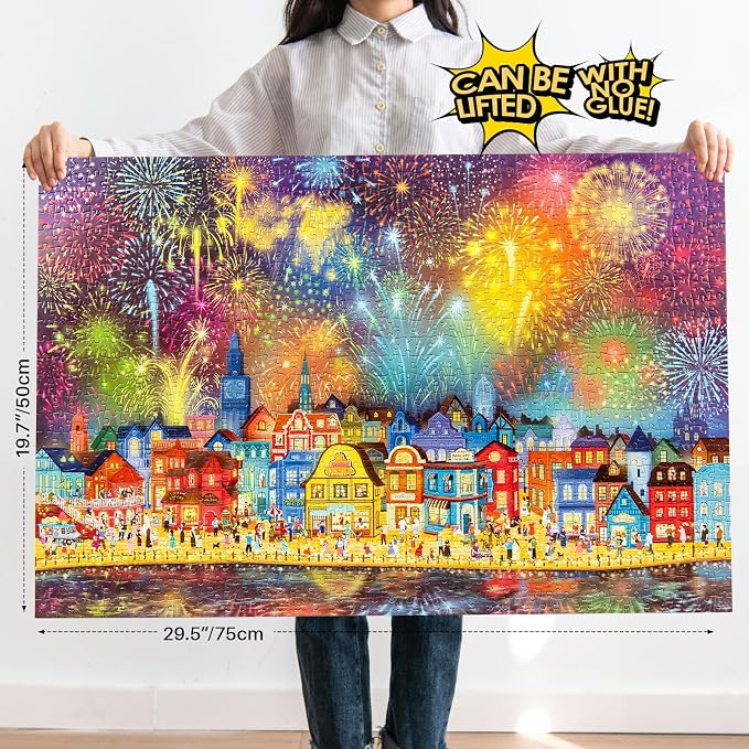 MOMIBOOK Puzzles for Adults 1000 Pieces Jigsaw Puzzles of Fireworks are Gorgeous - Image 2