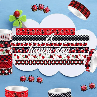 12 Rolls Insect Washi Tape, Seven Star Ladybug Masking Tape, Scrapbooking - Image 6