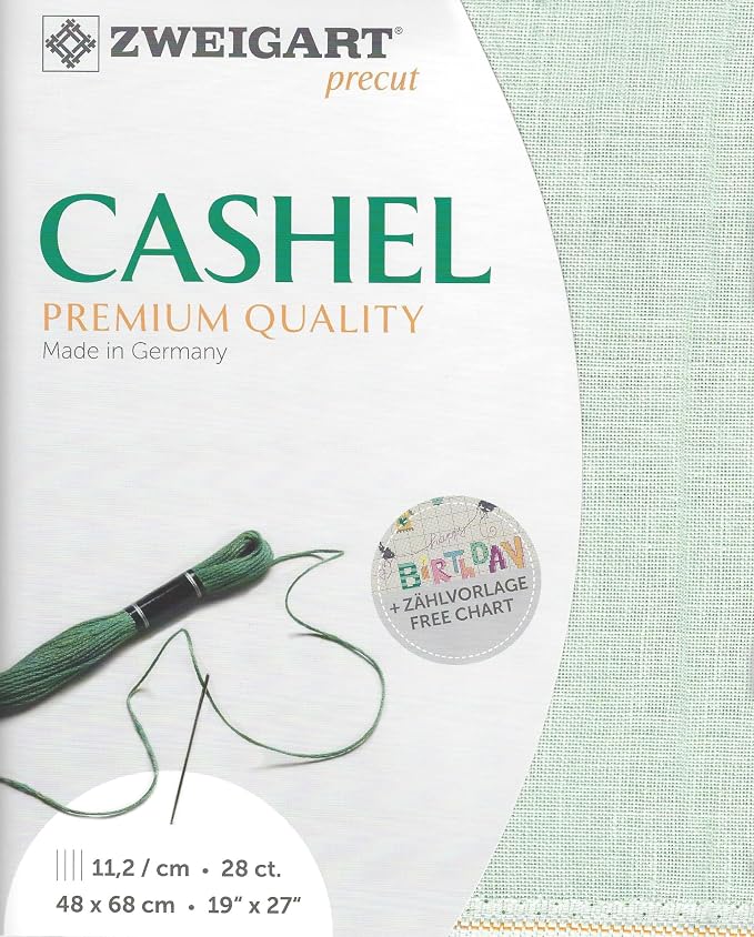 Precut Zweigart Cashel 28 Count Sapphire Green 3281/6125 by Wizardi