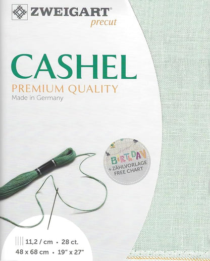 Precut Zweigart Cashel 28 Count Sapphire Green 3281/6125 by Wizardi