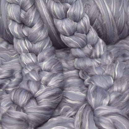 Merino Silk Luxe Tonal Designer Blend. Superfine Merino, Tussah Silk. Top Roving - Image 4