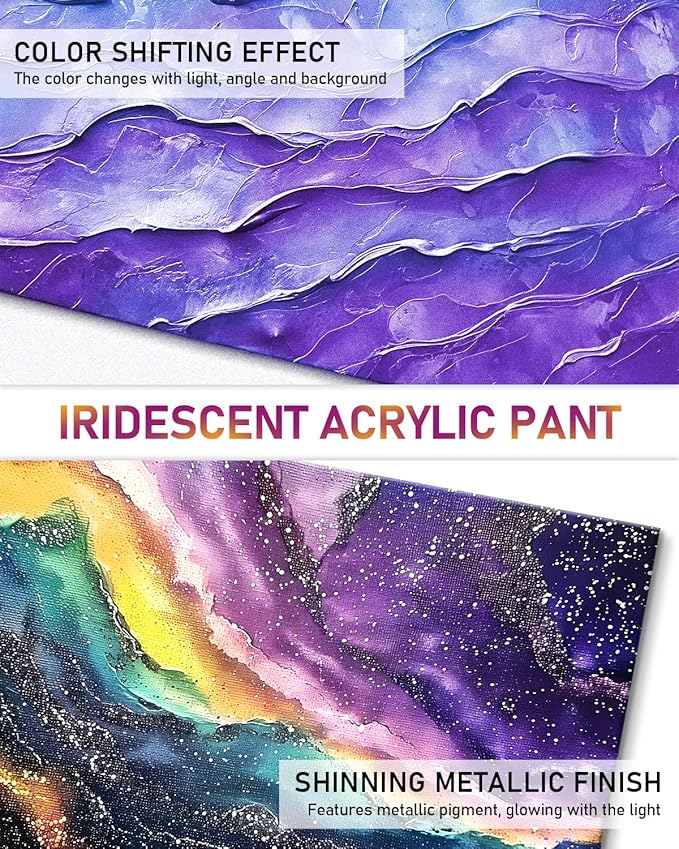 Nicpro Iridescent Pink Acrylic Paint, 8.45oz / 250ml Large Bottle Pink Metallic - Image 3
