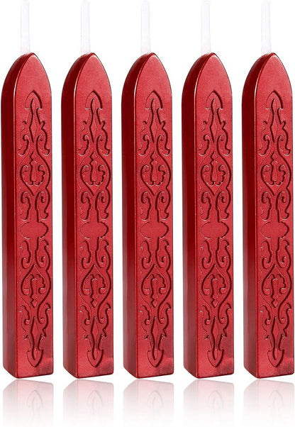 Yoption 5 Pcs Metallic Red Sealing Wax Sticks by Yoption