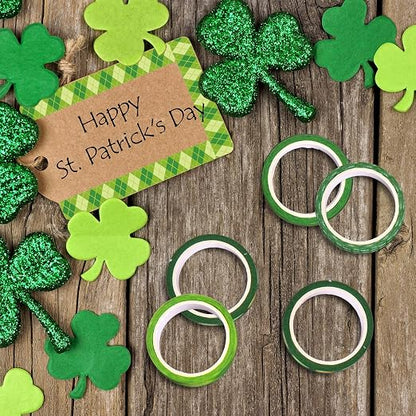 Whaline 12 Rolls St. Patrick's Day Washi Tape Green Shamrock Washi Masking Tape - Image 5