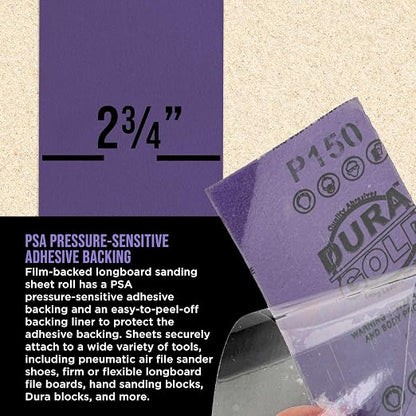Dura-Gold Premium 150 Grit PSA Purple Film Ceramic Longboard Sandpaper - Image 3
