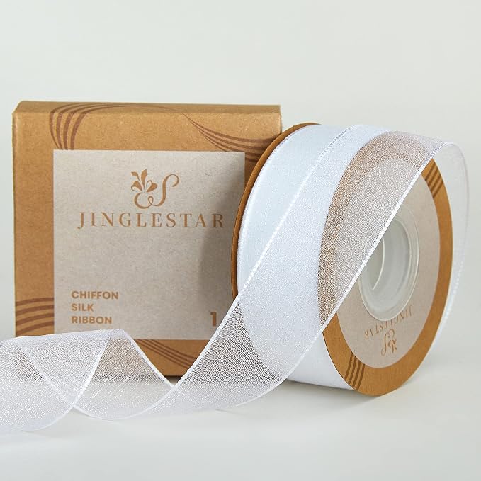 1 Inch Wide Sheer Chiffon Ribbon by JINGLESTAR