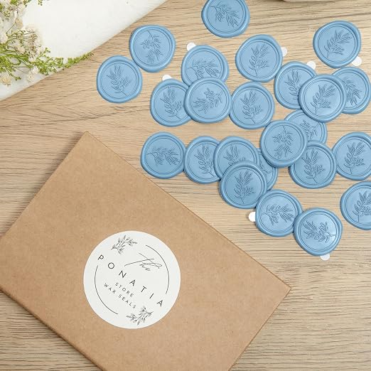PONATIA Dusty Blue Wax Seal Stickers - Image 7