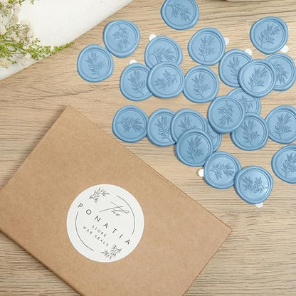 PONATIA Dusty Blue Wax Seal Stickers - Image 7