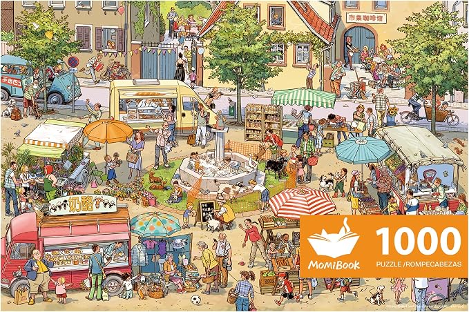 MOMIBOOK Puzzles for Adults 1000 Piece Jigsaw Puzzles of Let's Go! to The Market by MOMIBOOK
