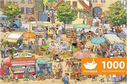 MOMIBOOK Puzzles for Adults 1000 Piece Jigsaw Puzzles of Let's Go! to The Market by MOMIBOOK