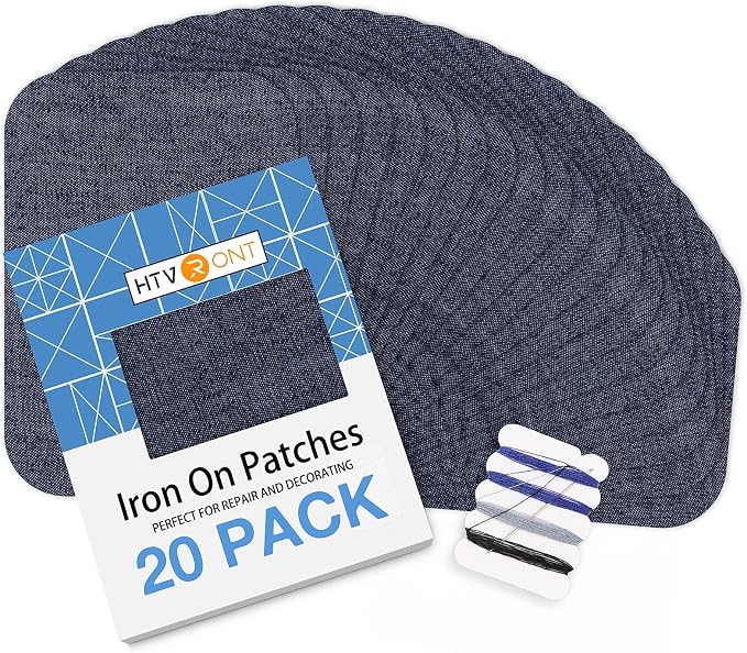 HTVRONT Iron on Patches for Clothing Repair, Cotton Patches Iron on, Dark Blue by HTVRONT