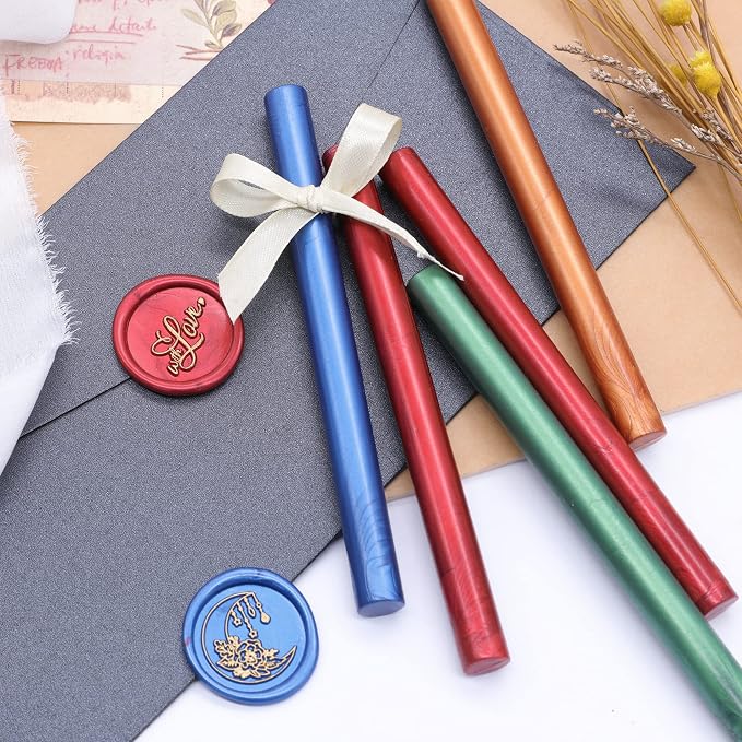 SWANGSA 20 Pieces Glue Gun Sealing Wax Sticks Metallic Gold Red Green Blue - Image 5