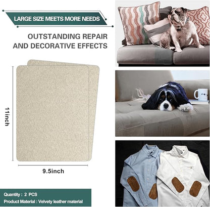 Azobur Couch Patch Repair Fabric, Microfiber Fabric, Self-Adhesive, - Image 2