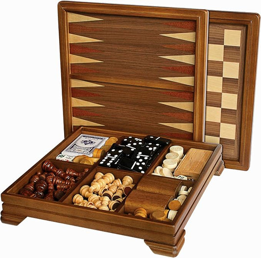 WE Games Walnut 7-Games-in-1 Combination Game Set by WEGames