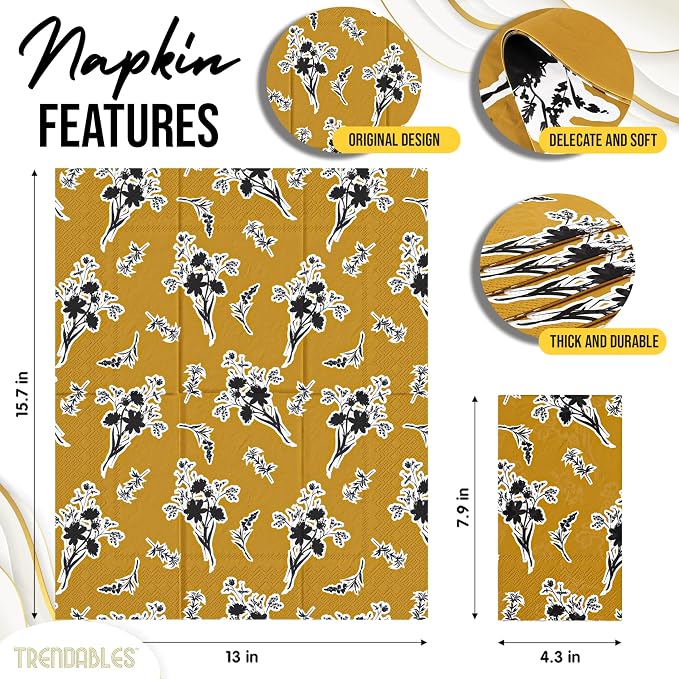 Trendables Floral Napkins for decoupage 200 Pcs 3 Ply floral paper napkins - Image 2