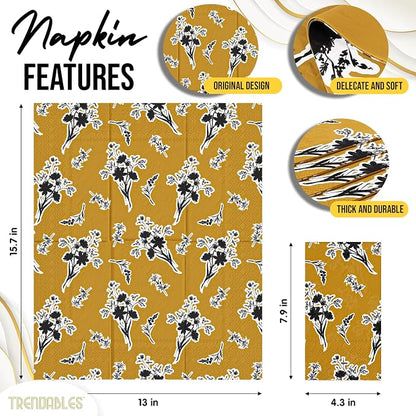 Trendables Floral Napkins for decoupage 200 Pcs 3 Ply floral paper napkins - Image 2