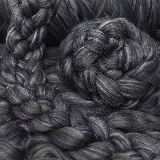 Merino Silk Luxe Tonal Designer Blend. Superfine Merino, Tussah Silk. Top Roving - Image 3