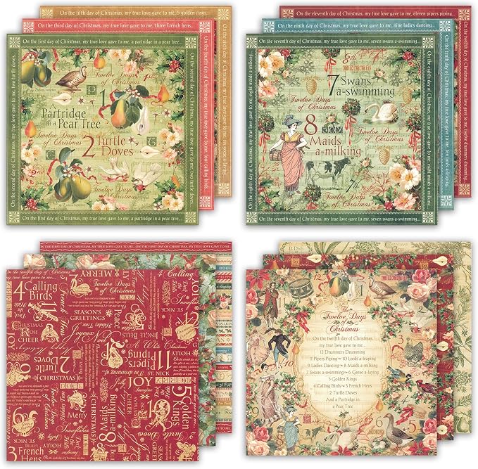 24 Sheets 12 Designs Scrapbook Paper Pad, Scrapbooking DIY Decorative - Image 6