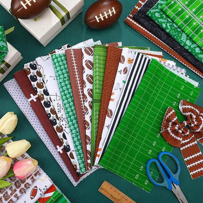 Ganeen 60 Pcs 10 x 10 Inch Football Quilting Fabric Squares Vintage Football - Image 4