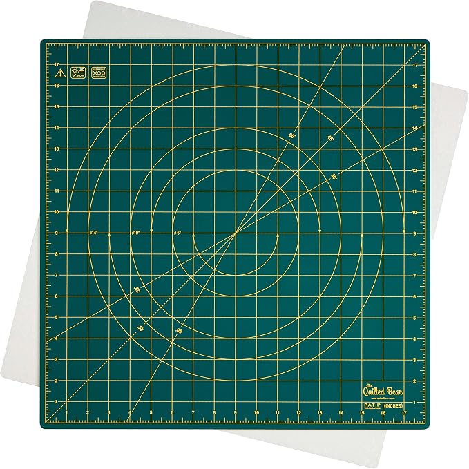The Quilted Bear Rotating Cutting Mat 18" x 18" by TheQuiltedBearsProducts