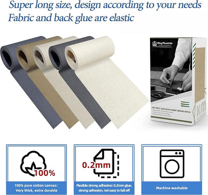 KING MOUNTAIN Canvas Iron on Patch, Waterproof 100% Cotton Fabric Repair Patch - Image 3