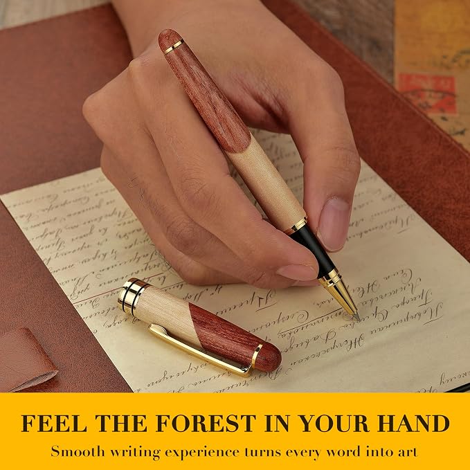BEILUNER Luxury Wood Ballpoint Pen Writing Set, Maple-Elegant Fancy Nice Gift - Image 4