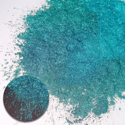 Ceya Highly Chameleon Mica Pigment, 1.8oz/ 50g Peacock Blue Teal Chrome Powder - Image 2
