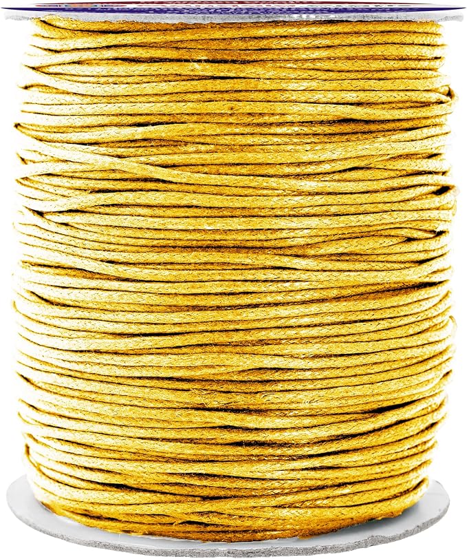Mandala Crafts 1.5mm 109 Yards Light Gold Cotton Waxed Cord by MandalaCrafts