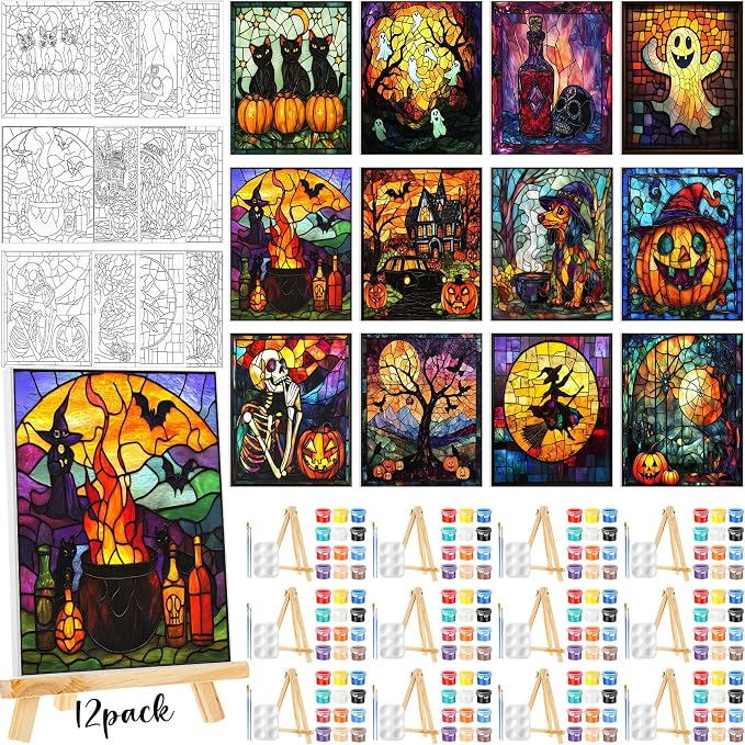 Zhanmai 12 Pack Pre Drawn Canvas by Zhanmai