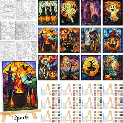 Zhanmai 12 Pack Pre Drawn Canvas by Zhanmai