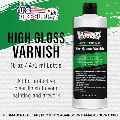 U.S. Art Supply 16 oz High Gloss Varnish - Image 2